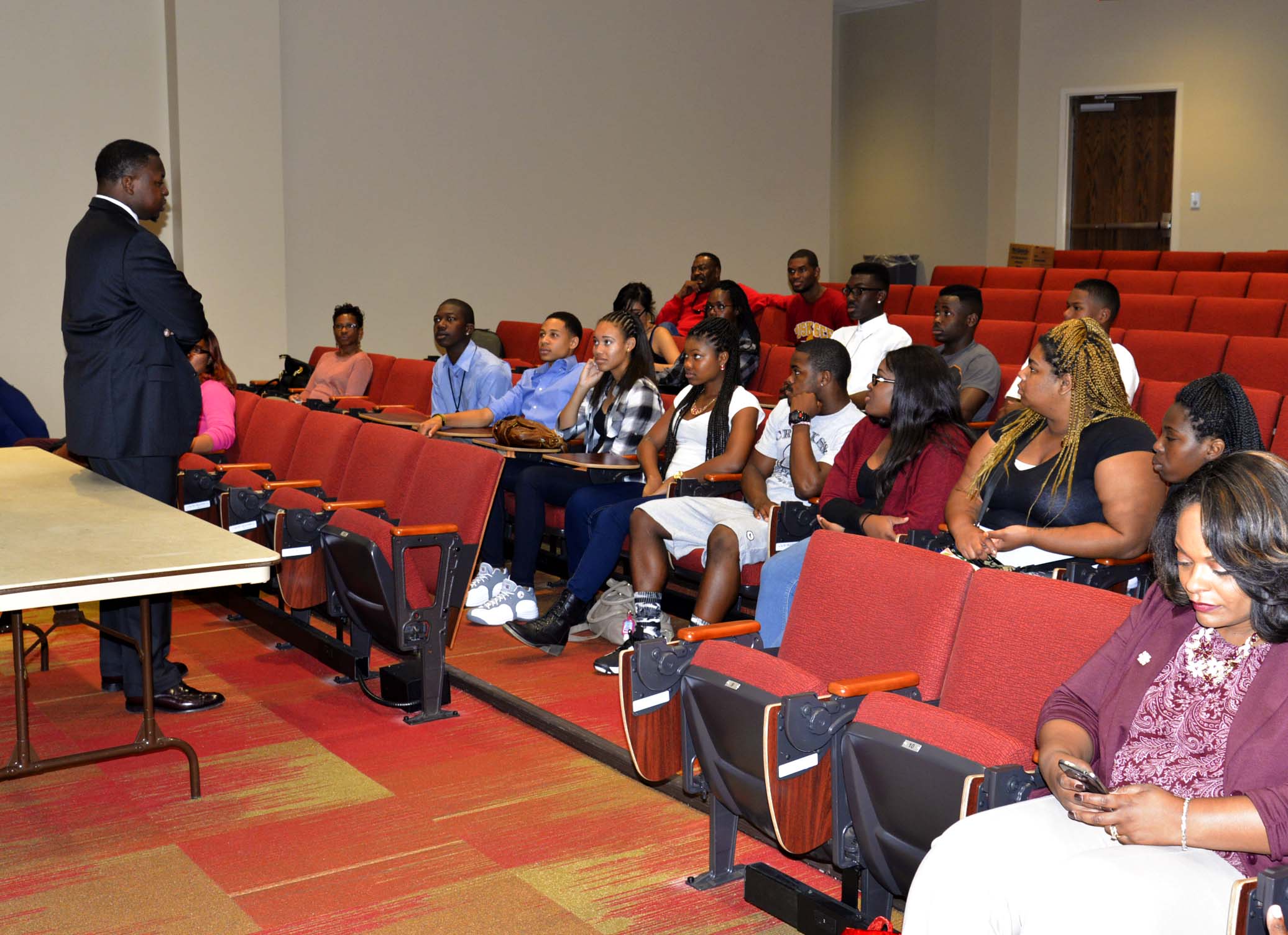 President of Tuskegee University Speaks to student